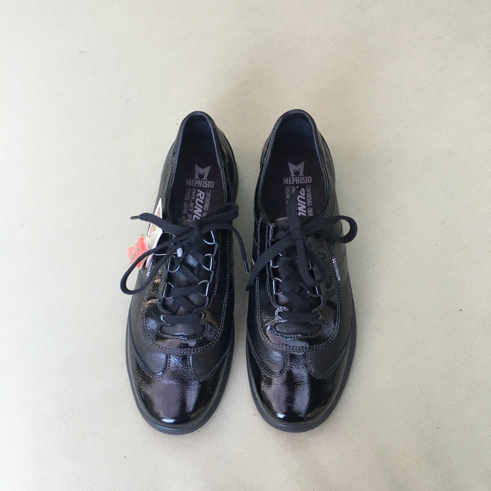 Mephisto black leather sneakers with soft air tech